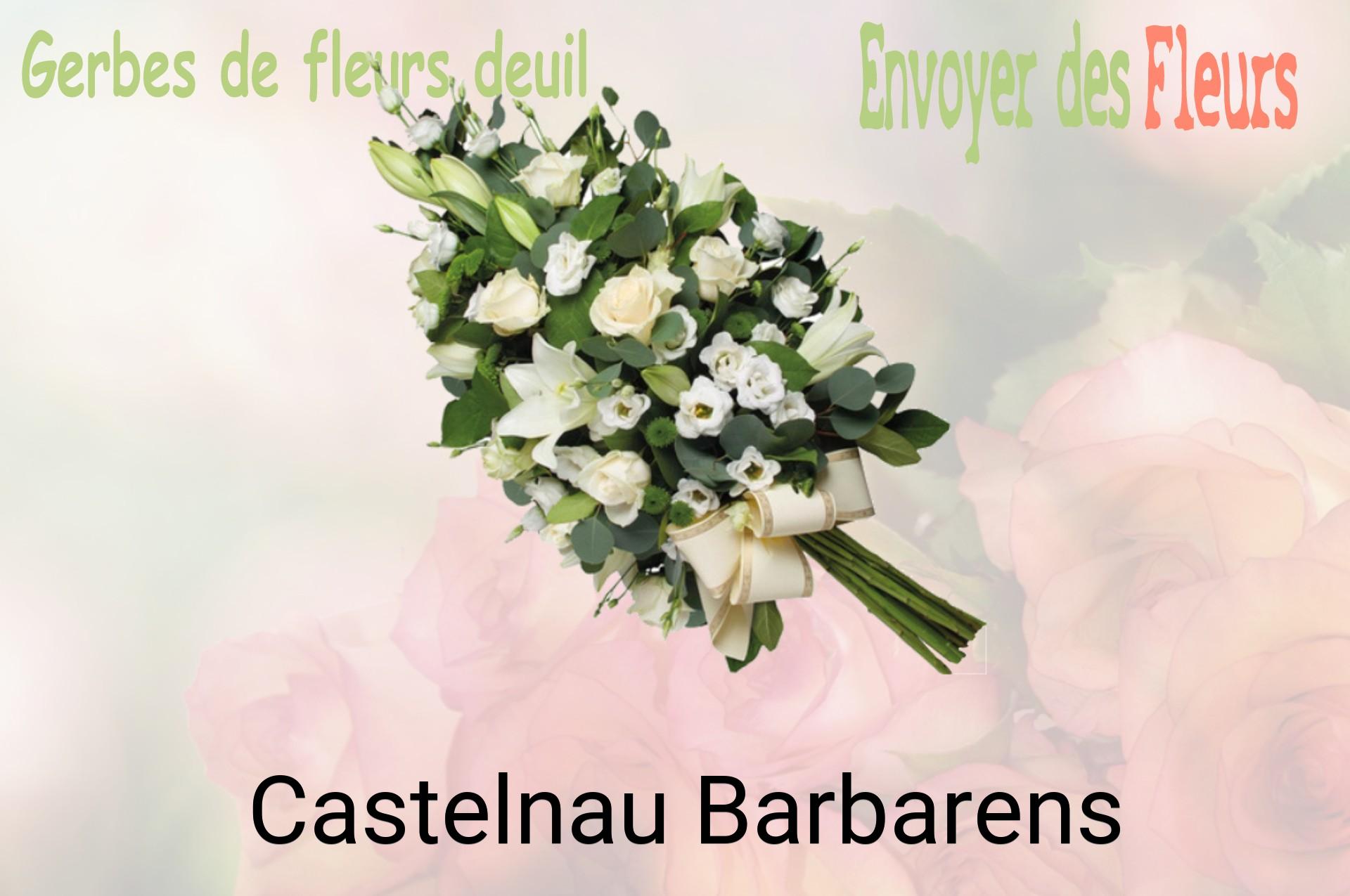 Gerbe de fleurs de deuil livrée à Castelnau-Barbarens